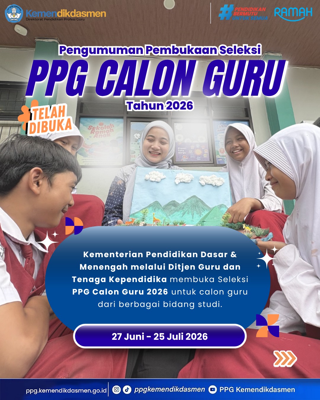 Seleksi PPG Calon Guru Tahun 2026 Resmi Dibuka, Kesempatan Menjadi Guru Profesional Terbuka Lebar